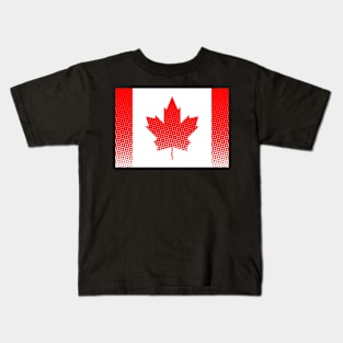 Flag of Canada With Halftone Effect Kids T-Shirt